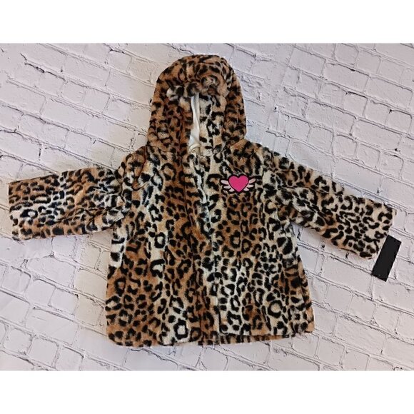 Steve Madden Plush Leopard Print Faux Fur Jacket/NWT Size 24 Months - Picture 2 of 6